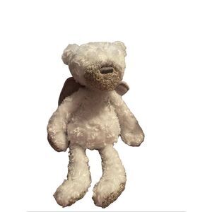 DEMDACO White Gray Plush Guardian Angel Bear Stuffed Animal Toy 16"